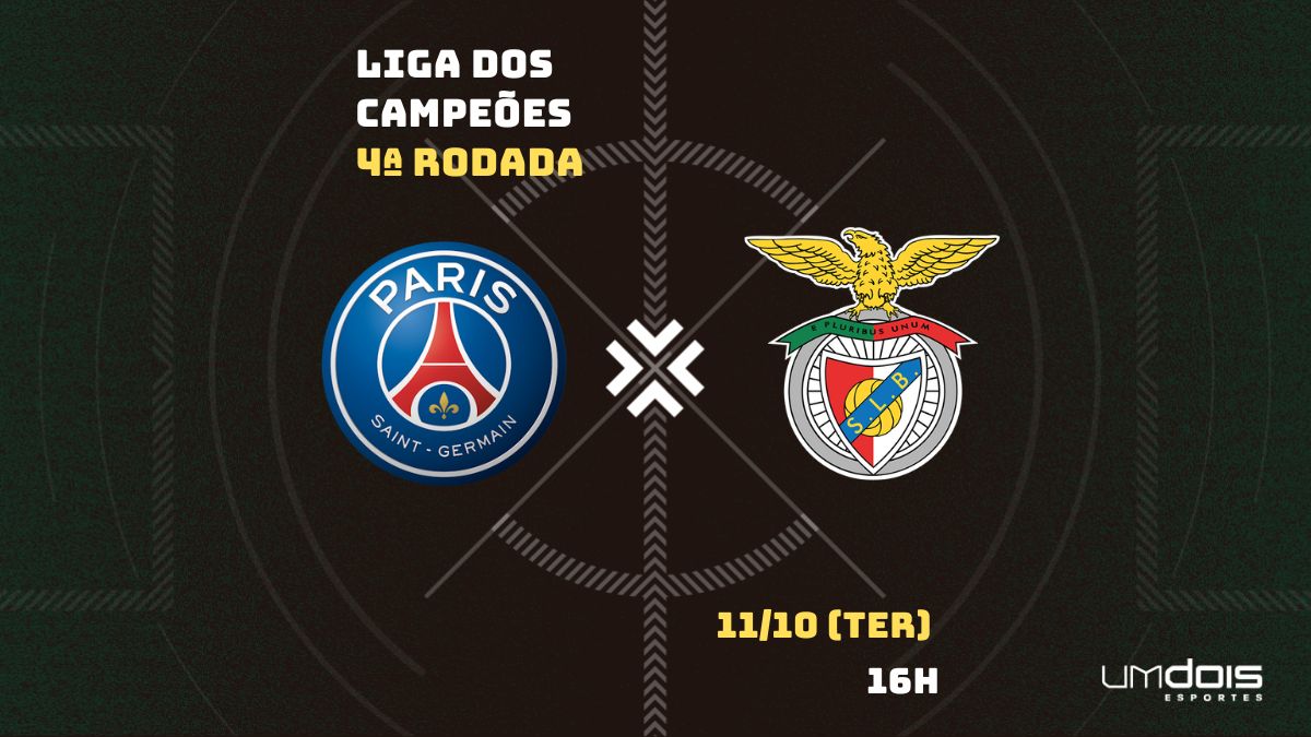 Assista ao vivo PSG x Benfica, jogo da Champions League desta