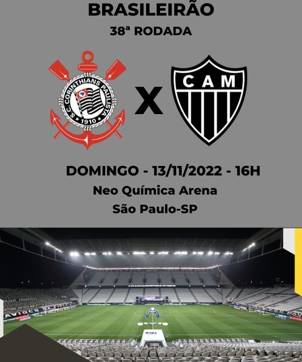 CORINTHIANS X ATLÉTICO MG TRANSMISSÃO AO VIVO DIRETO DA NEO