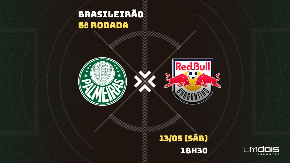 Palmeiras x Red Bull Bragantino: Arbitragem, escalação e onde