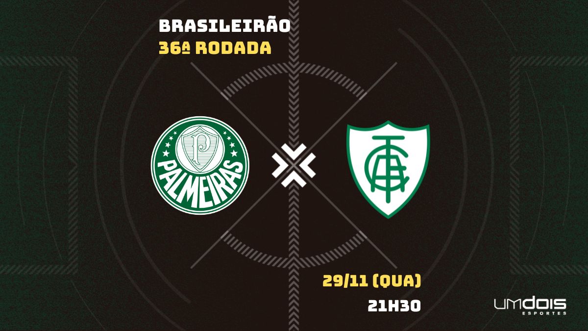 Palmeiras x América MG ao vivo 29/11/2023 - Brasileirão Série A